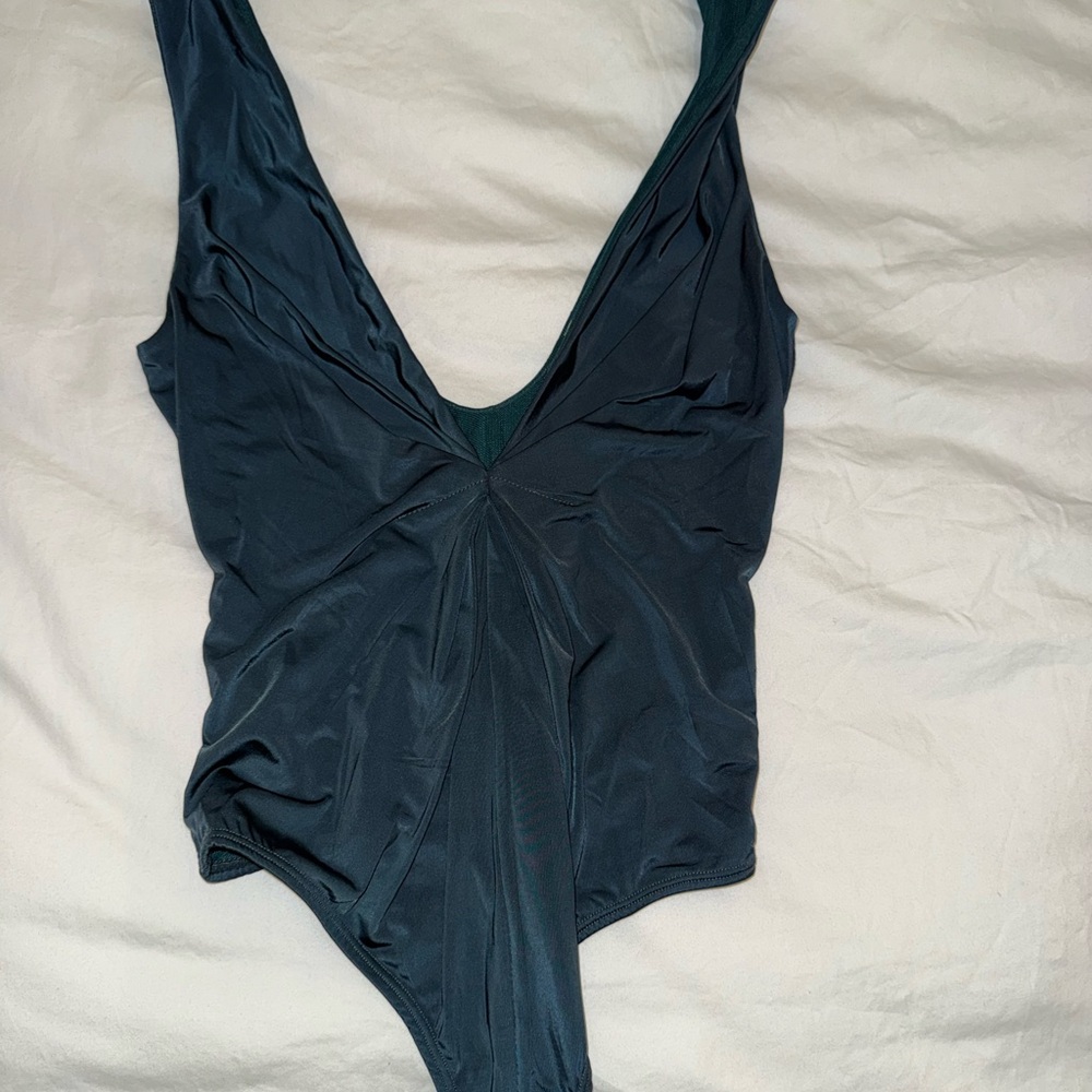 Free People Set Me Up Bodysuit in Green